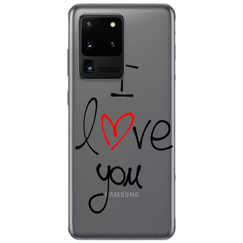 Samsung S20 Ultra i love you Transparent Silicone TPU Θήκη