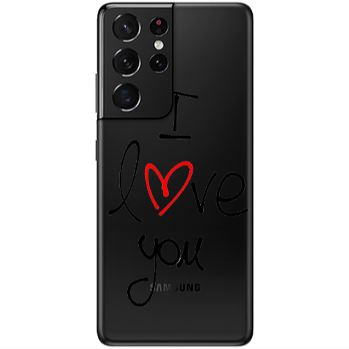 Samsung S21 Ultra i love you Transparent Silicone TPU Θήκη