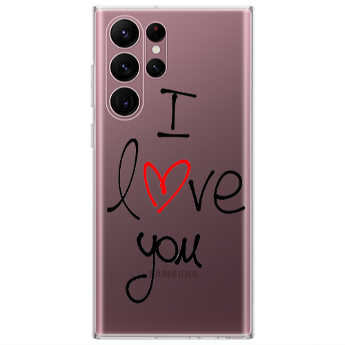 Samsung S22 Ultra i love you Transparent Silicone TPU Θήκη