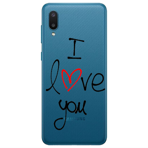 Samsung A02 i love you Transparent Silicone TPU Θήκη