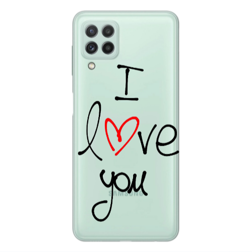 Samsung A22 4G i love you Transparent Silicone TPU Θήκη