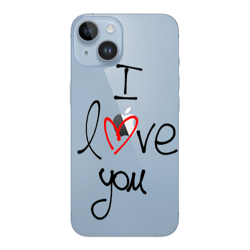 Apple iPhone 14  i love you Transparent Silicone TPU Θήκη
