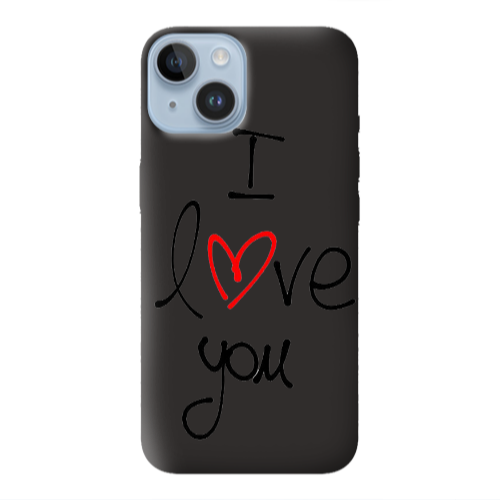 Apple iPhone 14 Plus i love you Black Colored Silicone TPU Θήκη