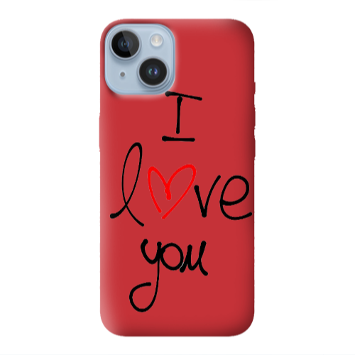 Apple iPhone 14 Plus i love you Red Colored Silicone TPU Θήκη