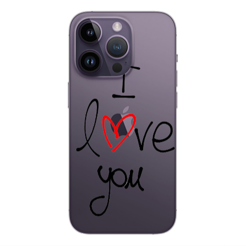 Apple iPhone 14 Pro  i love you Transparent Silicone TPU Θήκη