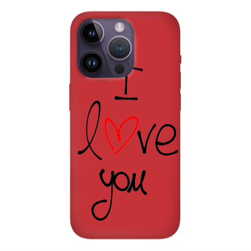 Apple iPhone 14 Pro  i love you Red Colored Silicone TPU Θήκη