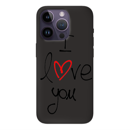 Apple iPhone 14 Pro Max i love you Black Colored Silicone TPU Θήκη