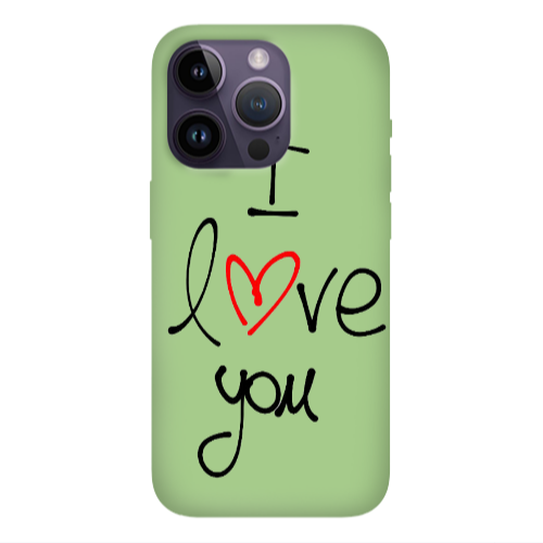 Apple iPhone 14 Pro Max i love you Light Green Colored Silicone TPU Θήκη