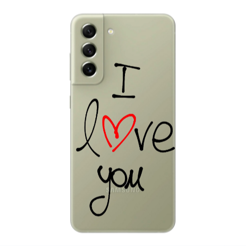 Samsung S21 FE i love you Transparent Silicone TPU Θήκη