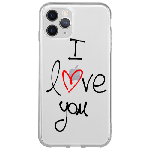 Apple iPhone 13 Pro i love you Transparent Silicone TPU Θήκη