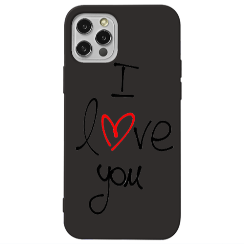 Apple iPhone 13 Pro i love you Black Colored Silicone TPU Θήκη