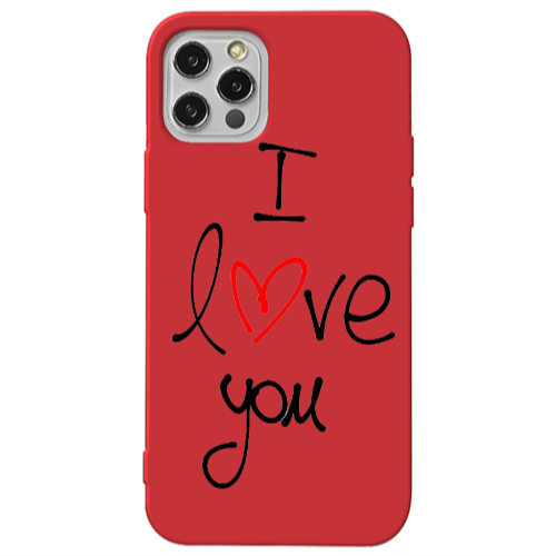Apple iPhone 13 Pro i love you Red Colored Silicone TPU Θήκη