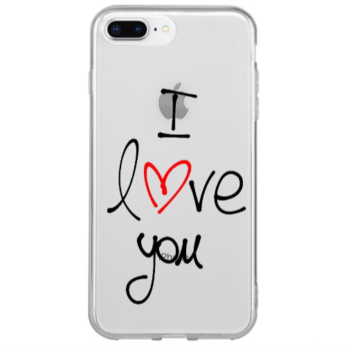 Apple iPhone 7 Plus i love you Transparent Silicone TPU Θήκη