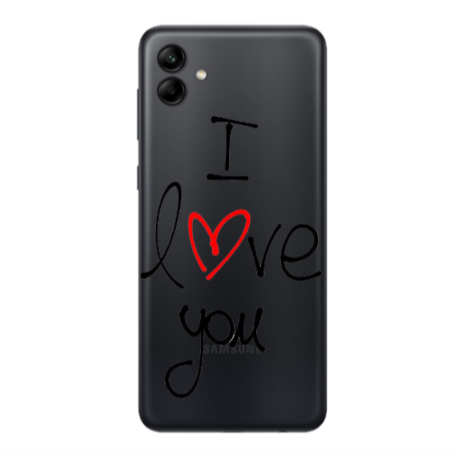 Samsung A04 i love you Transparent Silicone TPU Θήκη