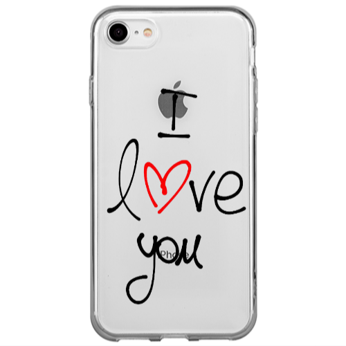 Apple iPhone SE 2020 i love you Transparent Silicone TPU Θήκη