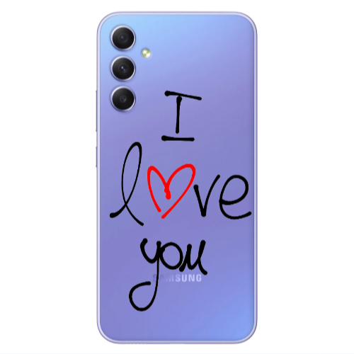 Samsung A34 i love you Transparent Silicone TPU Θήκη