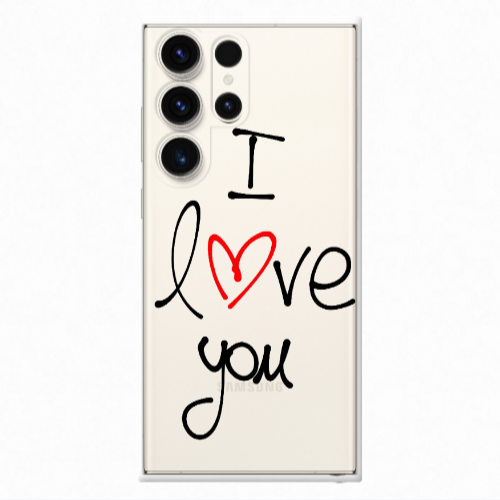 Samsung S23 Ultra i love you Transparent Silicone TPU Θήκη