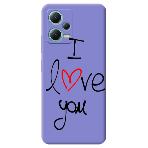 Xiaomi Redmi Note 12 Pro 5G i love you Purple Colored Silicone TPU Θήκη