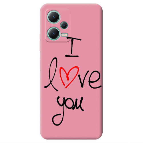 Xiaomi Redmi Note 12 Pro 5G i love you Pink Colored Silicone TPU Θήκη