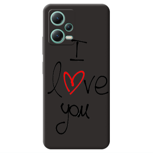Xiaomi Redmi Note 12 Pro 5G i love you Black Colored Silicone TPU Θήκη
