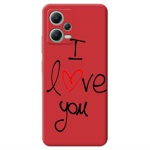 Xiaomi Redmi Note 12 Pro 5G i love you Red Colored Silicone TPU Θήκη
