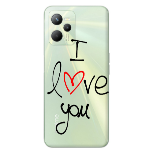 Realme C35 i love you Transparent Silicone TPU Θήκη