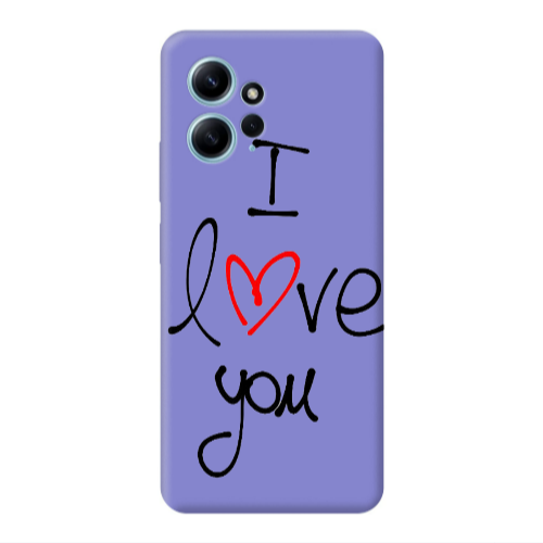 Xiaomi Redmi Note 12 4G i love you Purple Colored Silicone TPU Θήκη