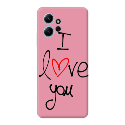 Xiaomi Redmi Note 12 4G i love you Pink Colored Silicone TPU Θήκη