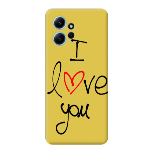 Xiaomi Redmi Note 12 4G i love you Yellow Colored Silicone TPU Θήκη