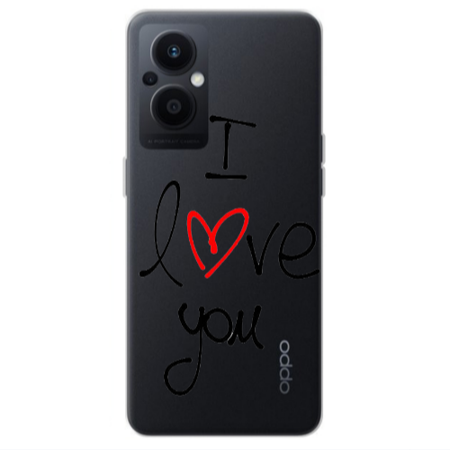 Oppo Reno 7 Lite i love you Transparent Silicone TPU Θήκη