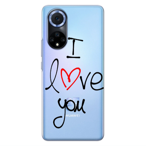 Huawei Nova 9 i love you Transparent Silicone TPU Θήκη
