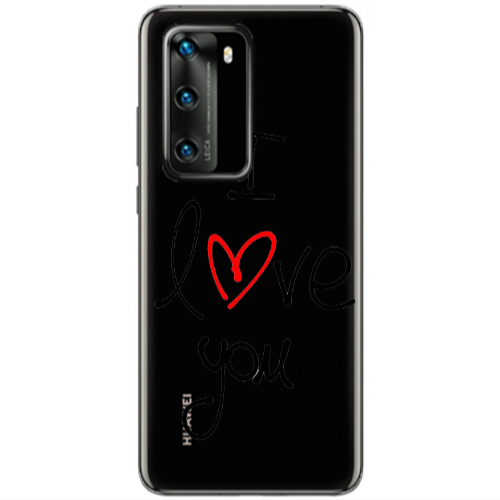 Huawei P40 i love you Transparent Silicone TPU Θήκη