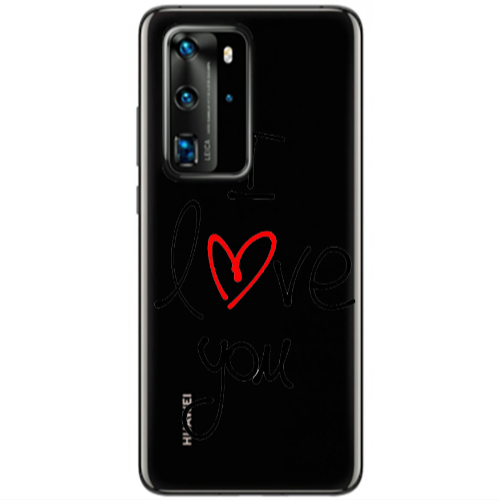 Huawei P40 Pro i love you Transparent Silicone TPU Θήκη