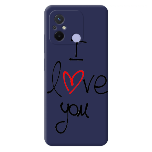Xiaomi Redmi 12C i love you Dark blue Colored Silicone TPU Θήκη