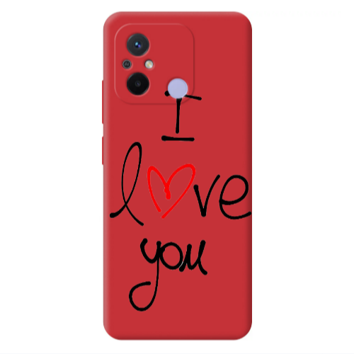 Xiaomi Redmi 12C i love you Red Colored Silicone TPU Θήκη