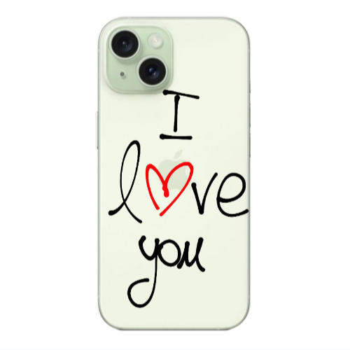 Apple iPhone 15 i love you Transparent Silicone TPU Θήκη