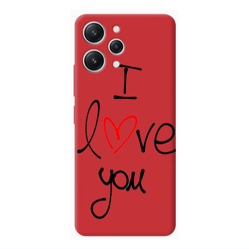 Xiaomi Redmi 12 i love you Red Colored Silicone TPU Θήκη