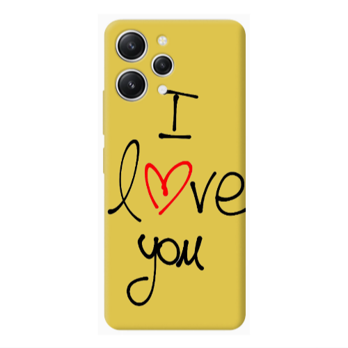 Xiaomi Redmi 12 i love you Yellow Colored Silicone TPU Θήκη