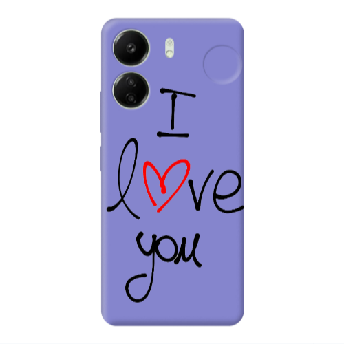 Xiaomi Redmi 13C i love you Purple Colored Silicone TPU Θήκη