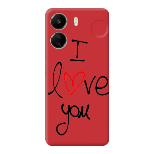 Xiaomi Redmi 13C i love you Red Colored Silicone TPU Θήκη