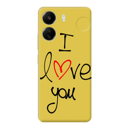 Xiaomi Redmi 13C i love you Yellow Colored Silicone TPU Θήκη