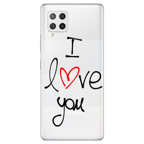 Samsung A42 5G i love you Transparent Silicone TPU Θήκη