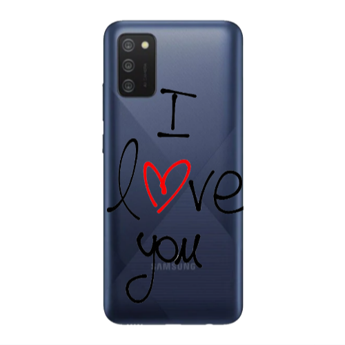Samsung A02s i love you Transparent Silicone TPU Θήκη