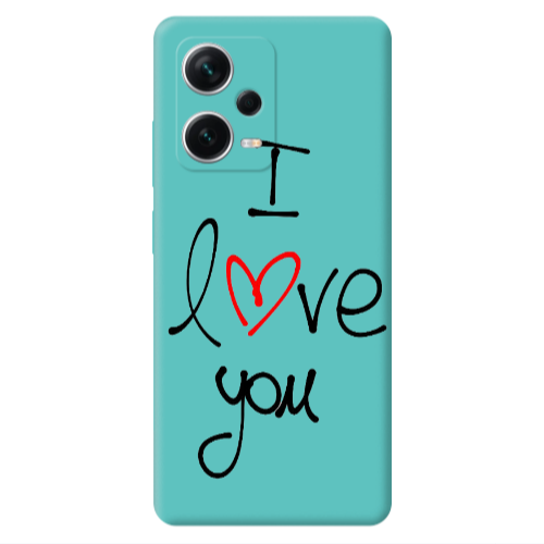 Xiaomi Poco X5 i love you Turquoise Colored Silicone TPU Θήκη