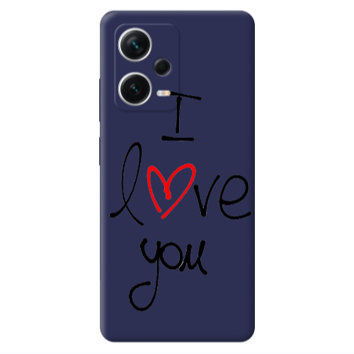 Xiaomi Poco X5 i love you Dark blue Colored Silicone TPU Θήκη