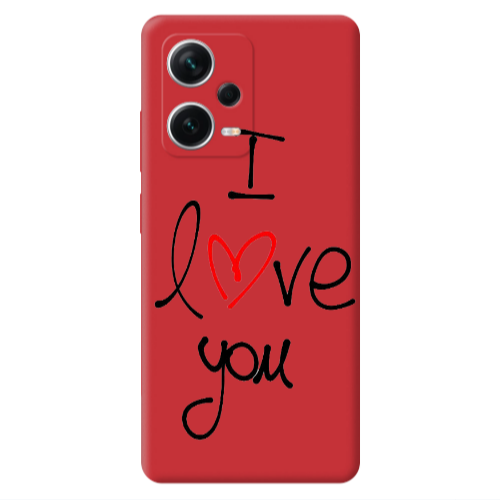 Xiaomi Poco X5 i love you Red Colored Silicone TPU Θήκη