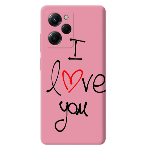 Xiaomi Poco X5 Pro i love you Pink Colored Silicone TPU Θήκη