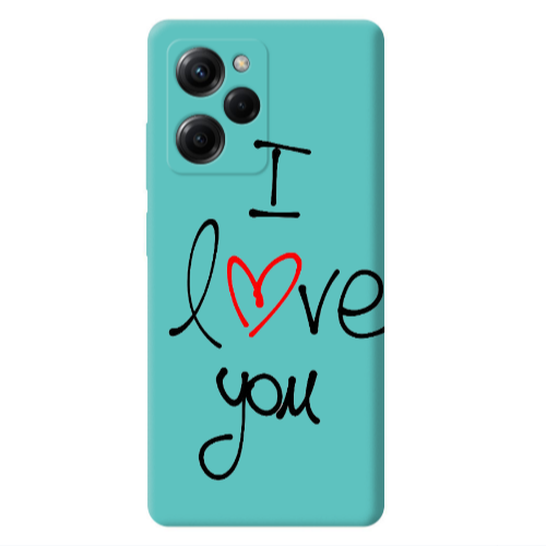 Xiaomi Poco X5 Pro i love you Turquoise Colored Silicone TPU Θήκη