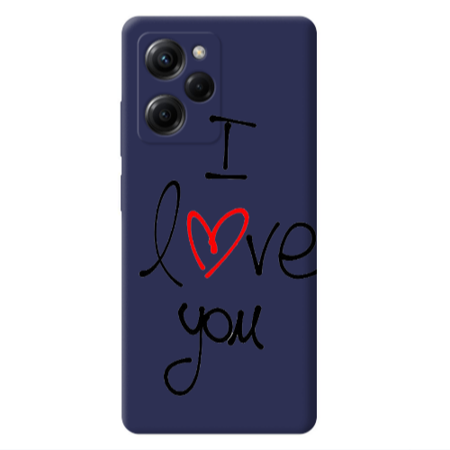Xiaomi Poco X5 Pro i love you Dark blue Colored Silicone TPU Θήκη