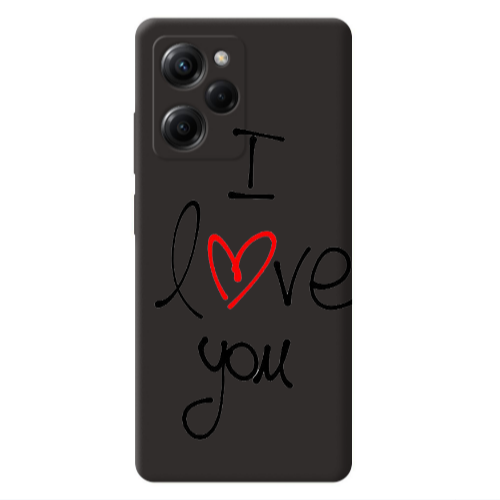 Xiaomi Poco X5 Pro i love you Black Colored Silicone TPU Θήκη